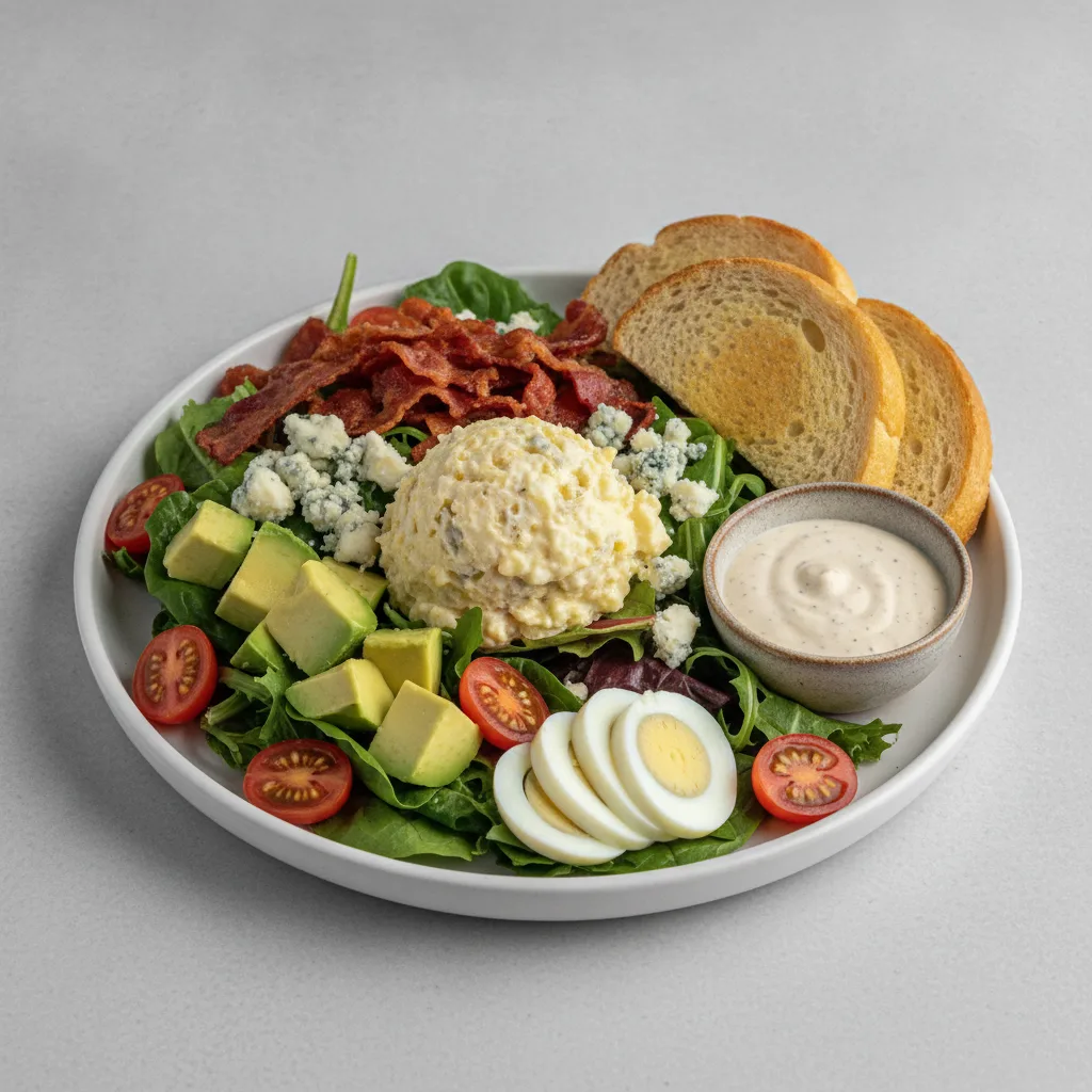 Proper Cobb, Japanese Style Egg Salad, Chipotle Ranch, GF Bread