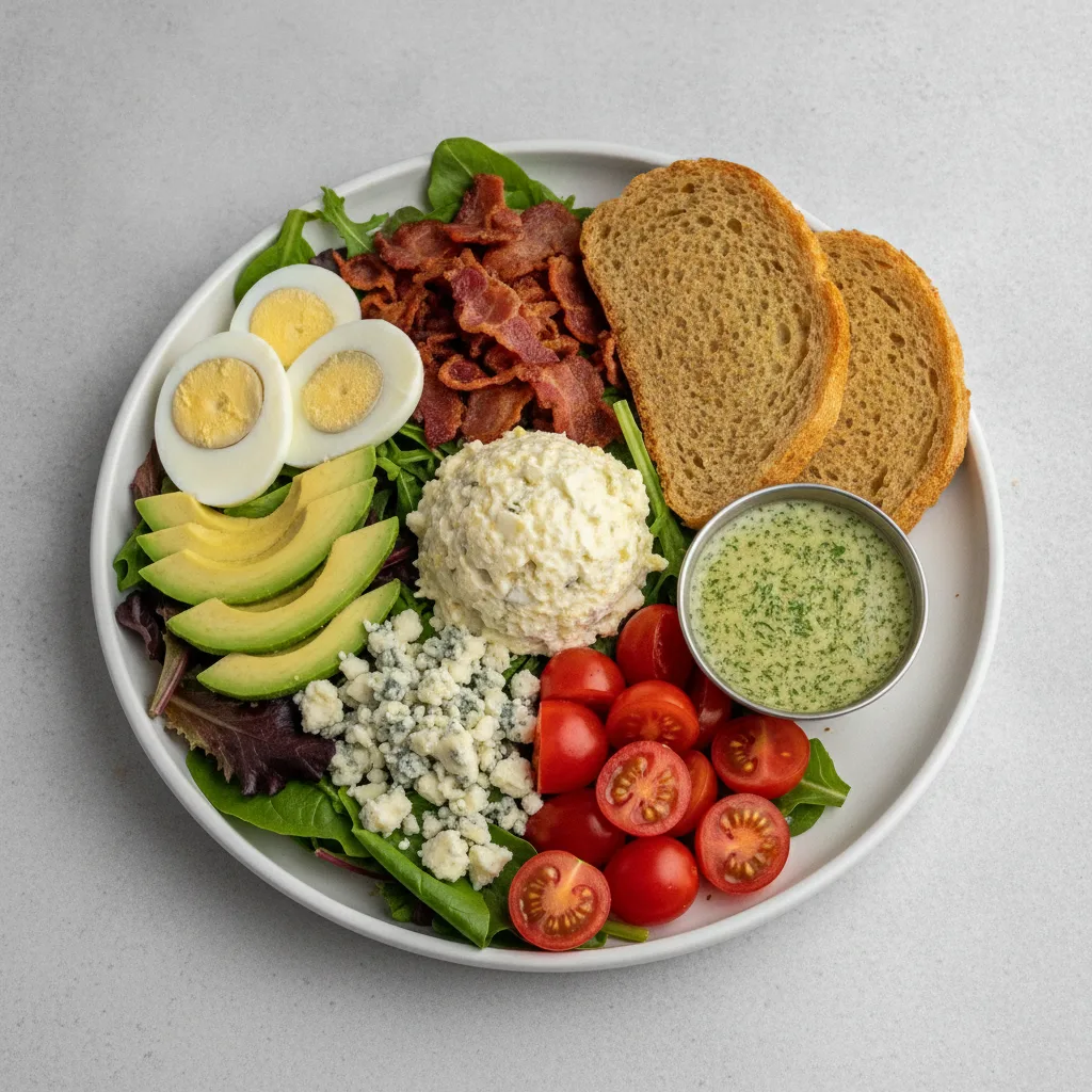 Proper Cobb, Japanese Style Egg Salad, Green Goddess Dressing, GF Bread