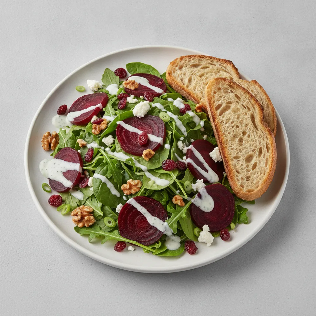 Fresh Beet and Goat Cheese, Blue Cheese Dressing, Sourdough