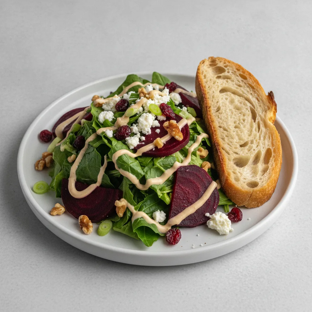 Fresh Beet and Goat Cheese, Caesar Dressing, Sourdough