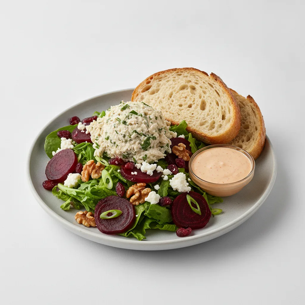 Fresh Beet and Goat Cheese, Herb Chicken Salad, Chipotle Ranch, Sourdough