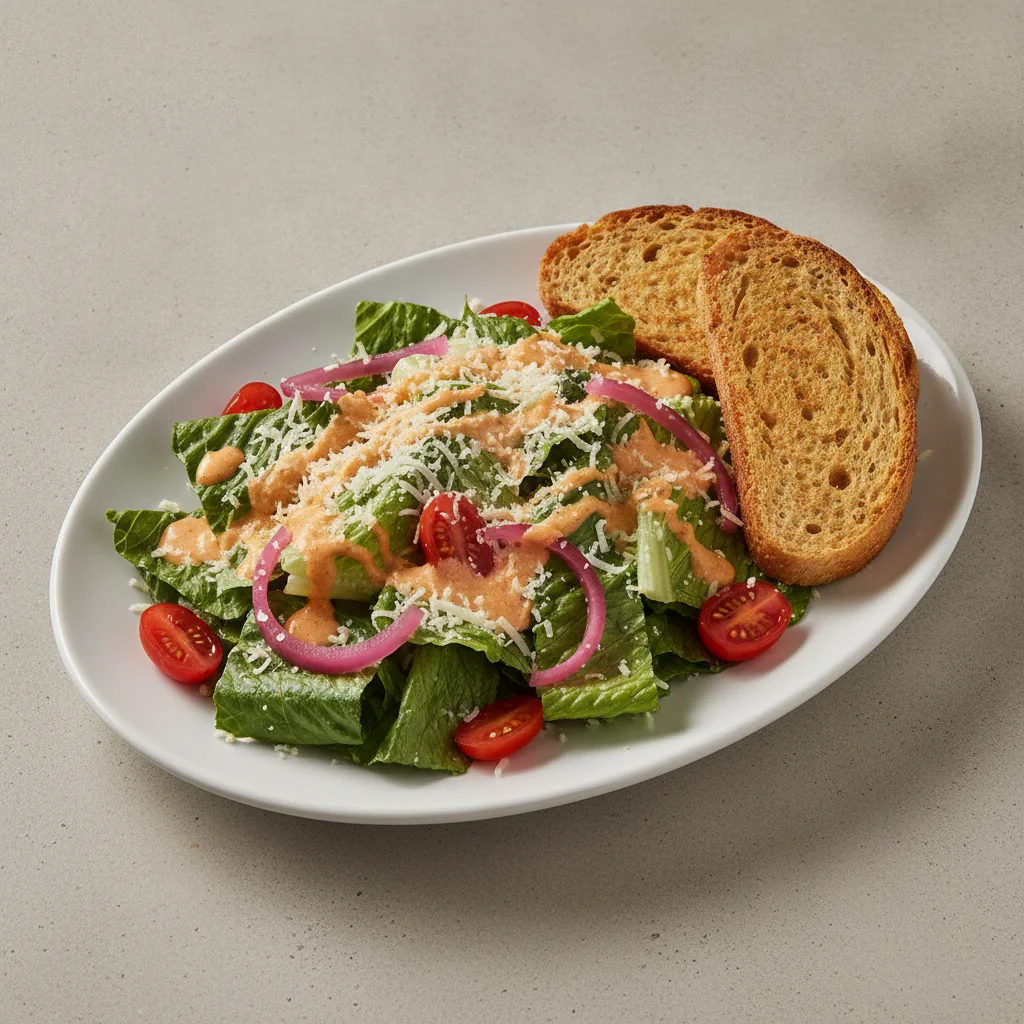 Our Caesar Salad, Chipotle Ranch, GF Bread