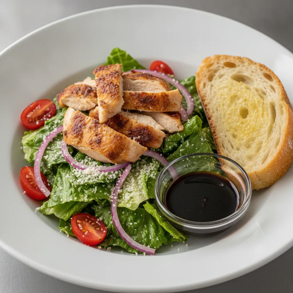 Our Caesar Salad, Roasted Chicken, Balsamic Vinaigrette, Sourdough
