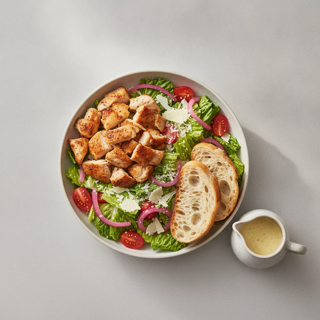 Our Caesar Salad, Roasted Chicken, Lemon Herb Vinaigrette, Sourdough