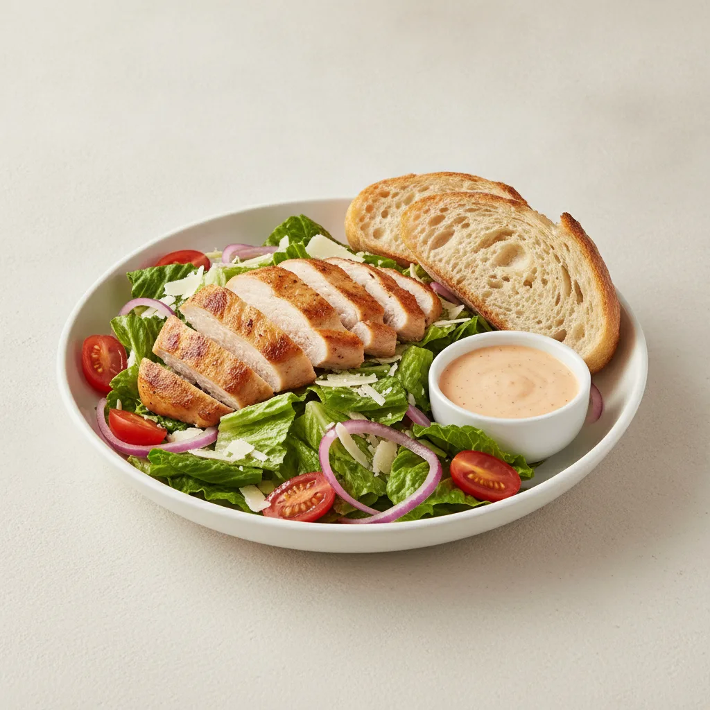 Our Caesar Salad, Roasted Chicken, Chipotle Ranch, Sourdough