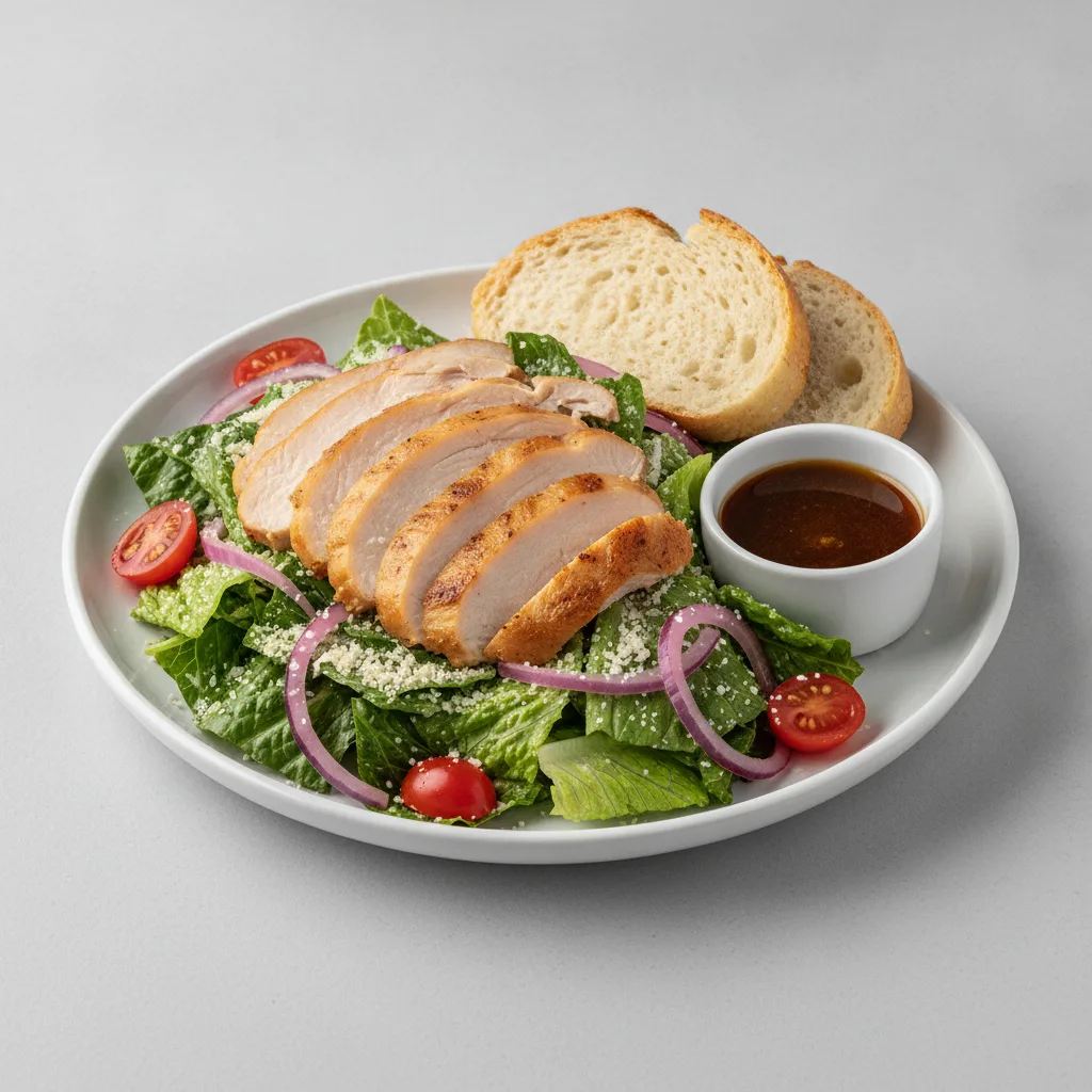 Our Caesar Salad, Fresh Roasted Turkey, Balsamic Vinaigrette, GF Bread