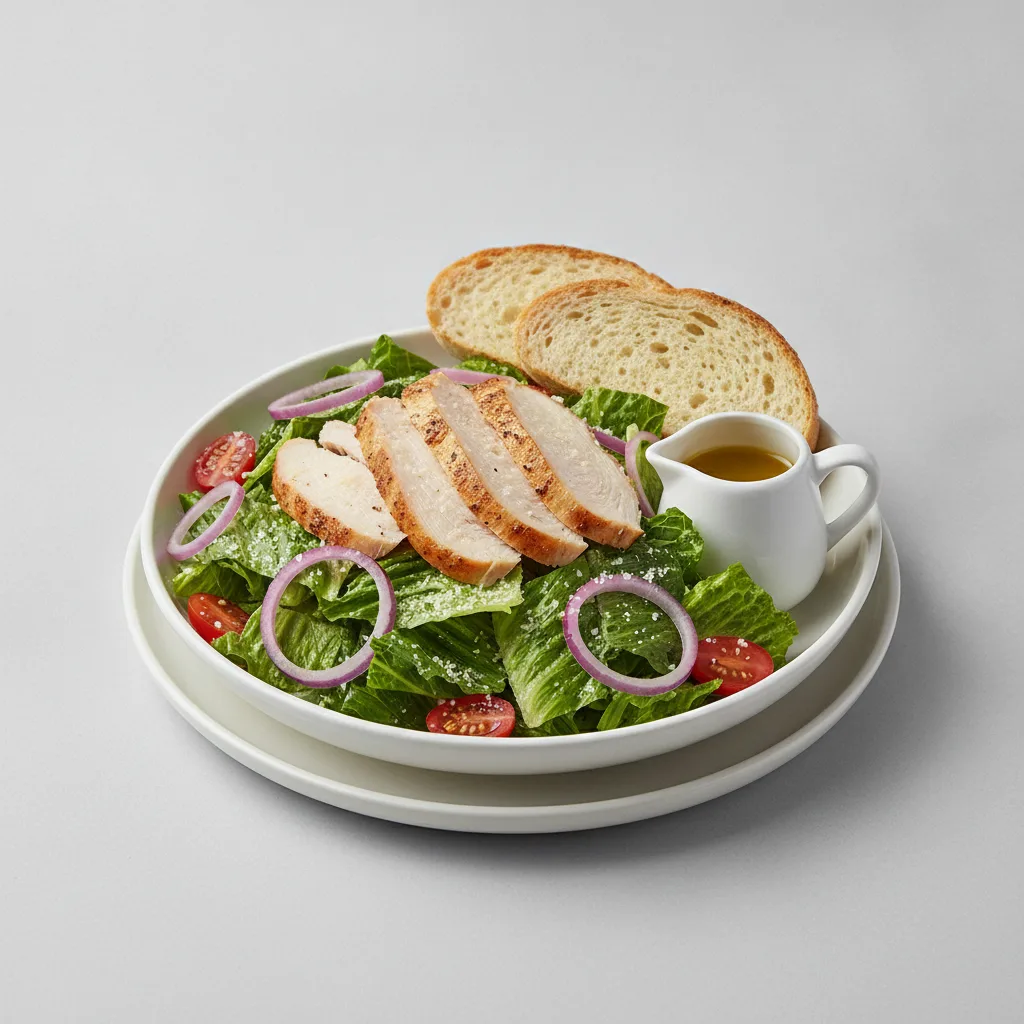 Our Caesar Salad, Fresh Roasted Turkey, Lemon Herb Vinaigrette, GF Bread
