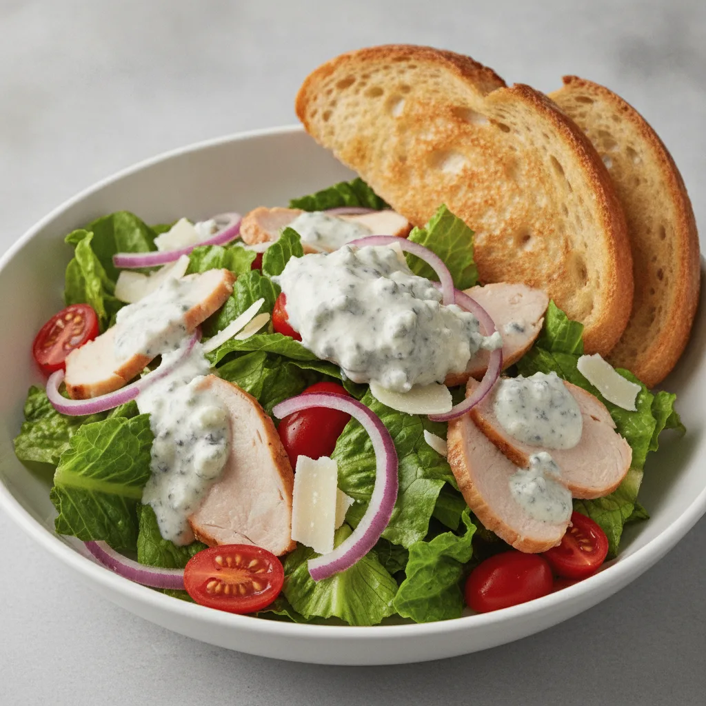 Our Caesar Salad, Fresh Roasted Turkey, Blue Cheese Dressing, Sourdough