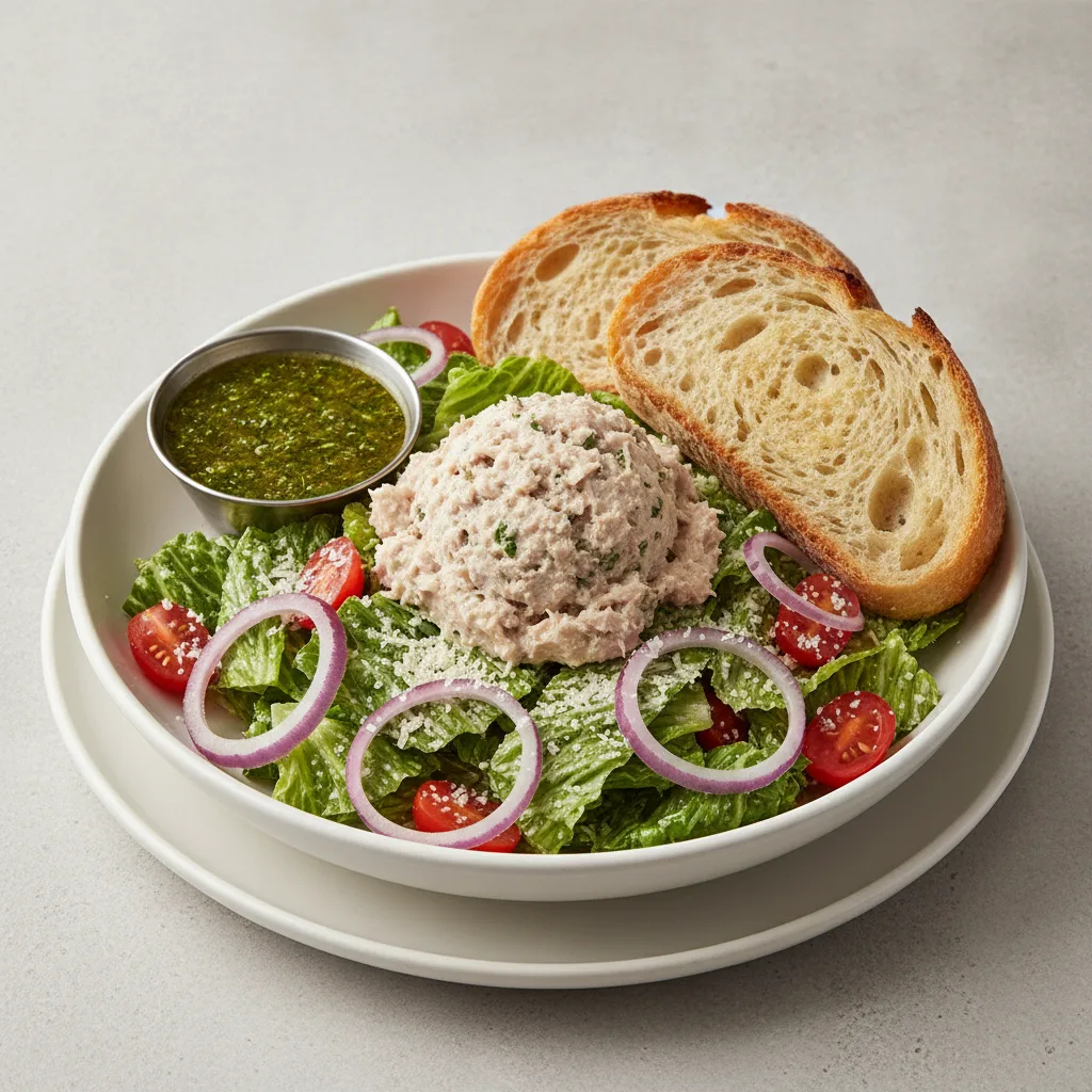 Our Caesar Salad, Albacore Tuna Salad, Green Goddess Dressing, Sourdough