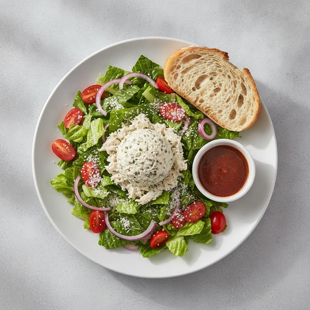Our Caesar Salad, Herb Chicken Salad, Balsamic Vinaigrette, Sourdough