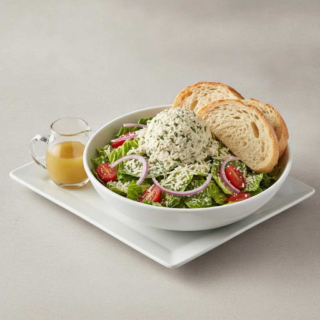 Our Caesar Salad, Herb Chicken Salad, Lemon Herb Vinaigrette, Sourdough