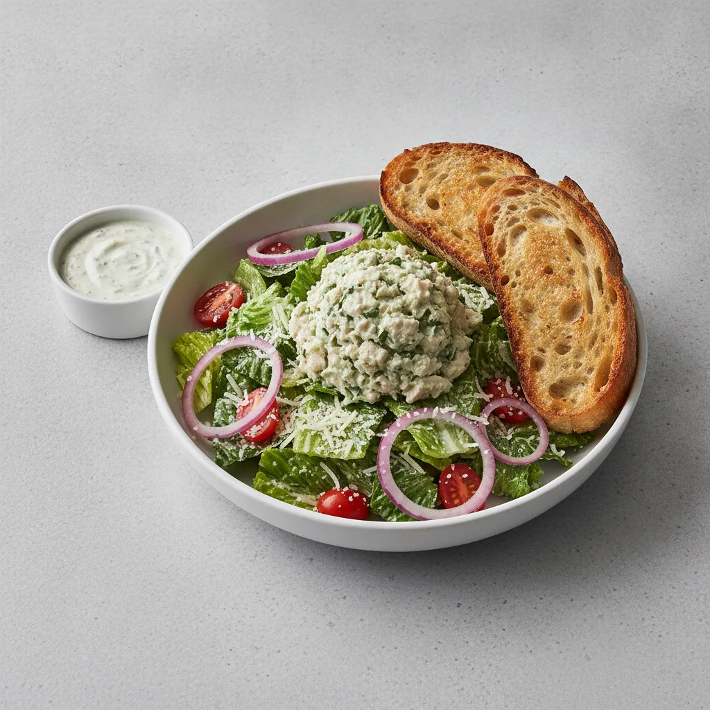 Our Caesar Salad, Herb Chicken Salad, Blue Cheese Dressing, Sourdough