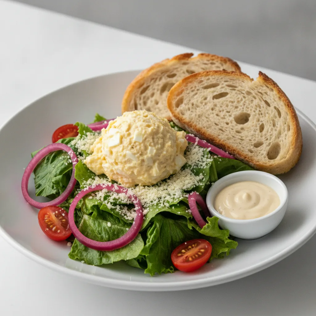 Our Caesar Salad, Japanese Style Egg Salad, Caesar Dressing, Sourdough