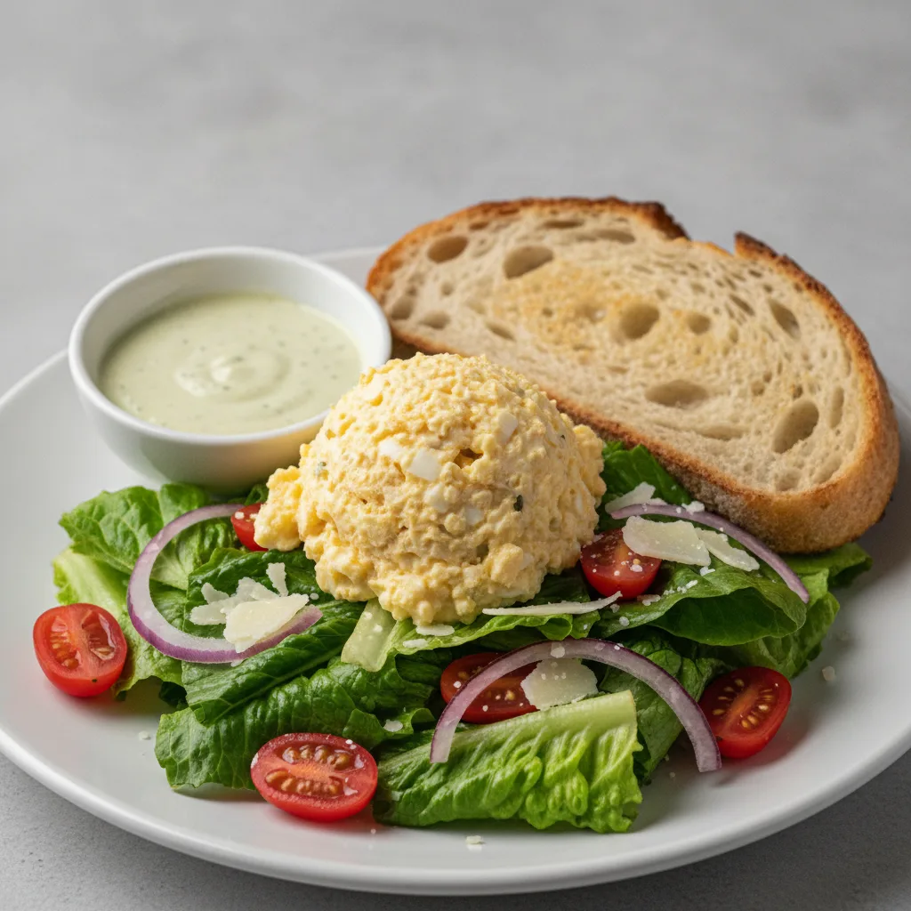 Our Caesar Salad, Japanese Style Egg Salad, Green Goddess Dressing, Sourdough