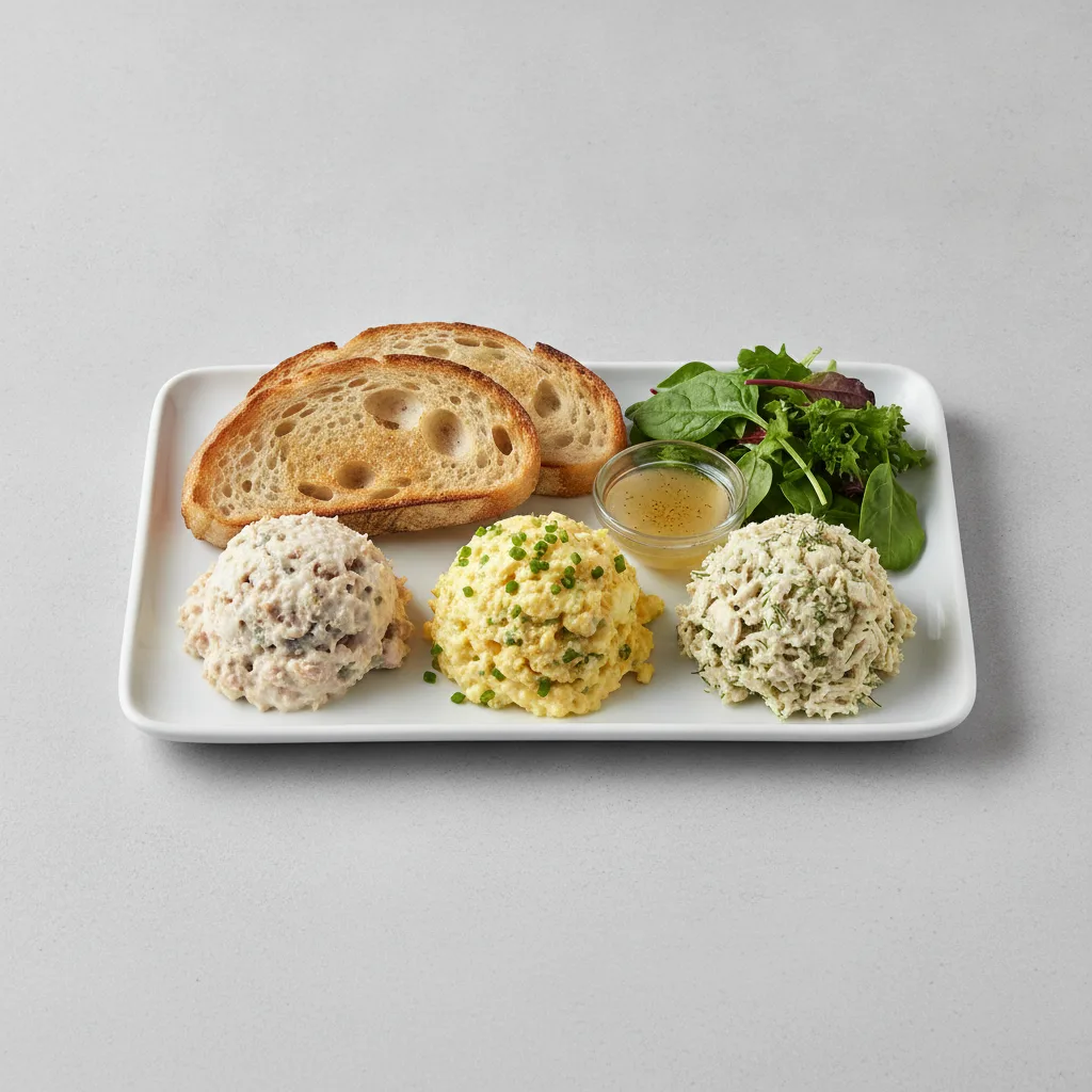 Trio Platter, Lemon Herb Vinaigrette, Sourdough