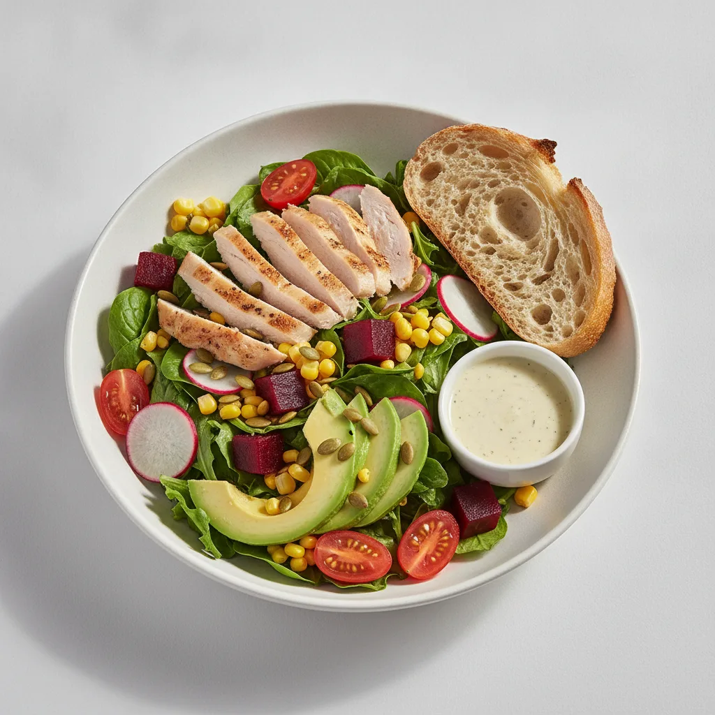 Fresh From the Market Salad with Chicken - Lemon Herb Vinaigrette / Sourdough