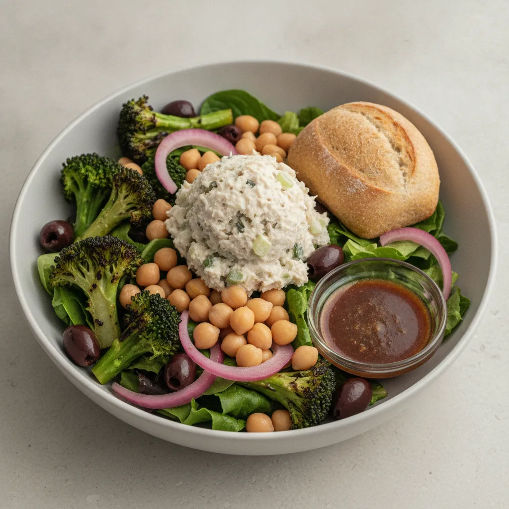 Mama's Mediterranean, Albacore Tuna Salad, Balsamic Vinaigrette, GF Bread