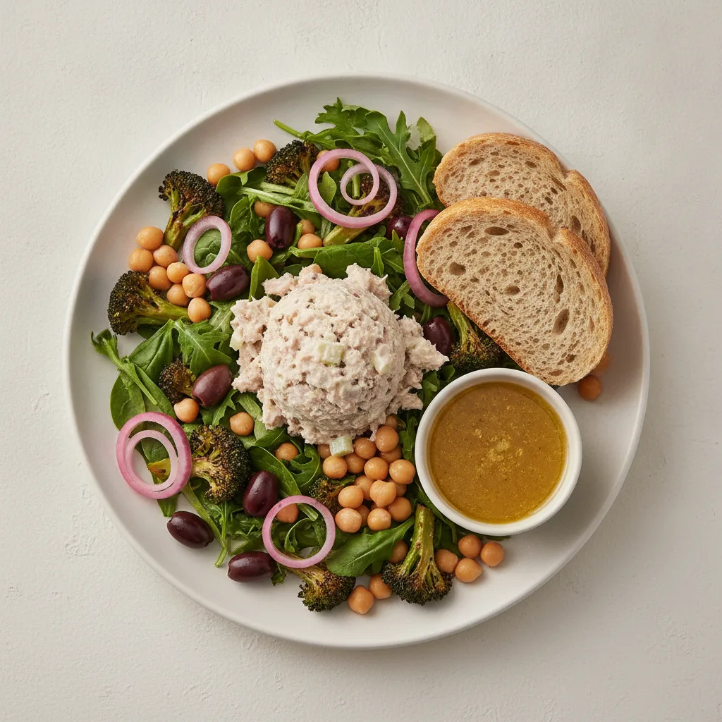 Mama's Mediterranean, Albacore Tuna Salad, Lemon Herb Vinaigrette, GF Bread