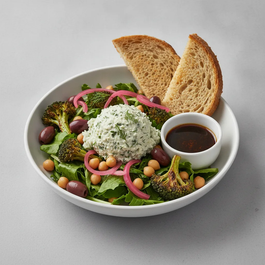 Mama's Mediterranean, Herb Chicken Salad, Balsamic Vinaigrette, GF Bread
