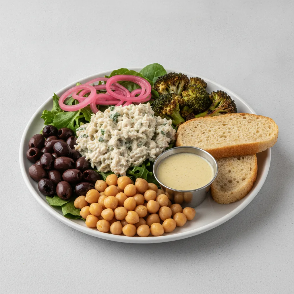 Mama's Mediterranean, Herb Chicken Salad, Lemon Herb Vinaigrette, GF Bread