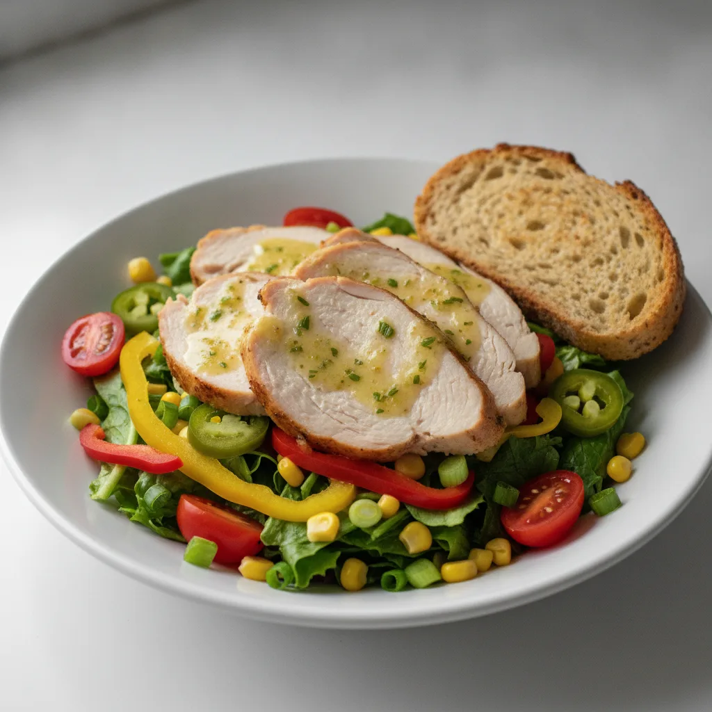 South by Southwest, Fresh Roasted Turkey, Lemon Herb Vinaigrette, GF Bread