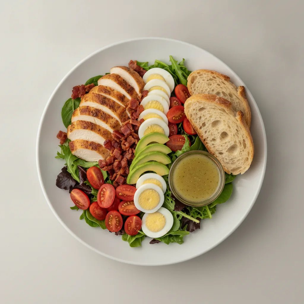 Proper Cobb, Roasted Chicken, Lemon Herb Vinaigrette, Sourdough