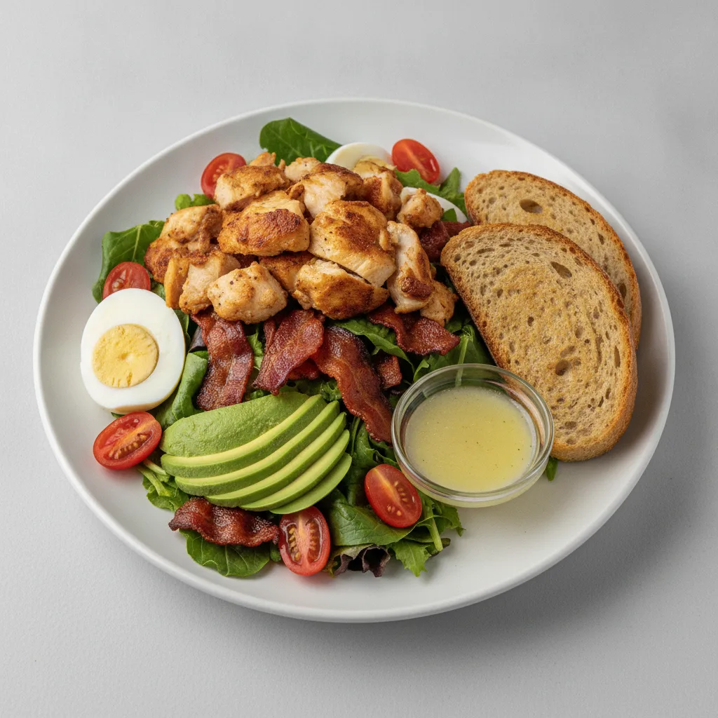 Proper Cobb, Roasted Chicken, Lemon Herb Vinaigrette, GF Bread