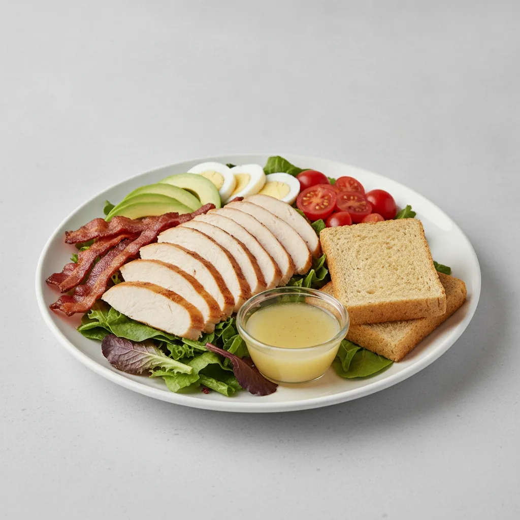 Proper Cobb, Fresh Roasted Turkey, Lemon Herb Vinaigrette, GF Bread