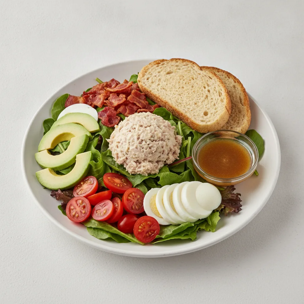 Proper Cobb, Albacore Tuna Salad, Balsamic Vinaigrette, GF Bread