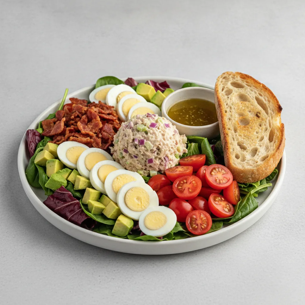 Proper Cobb, Albacore Tuna Salad, Lemon Herb Vinaigrette, Sourdough