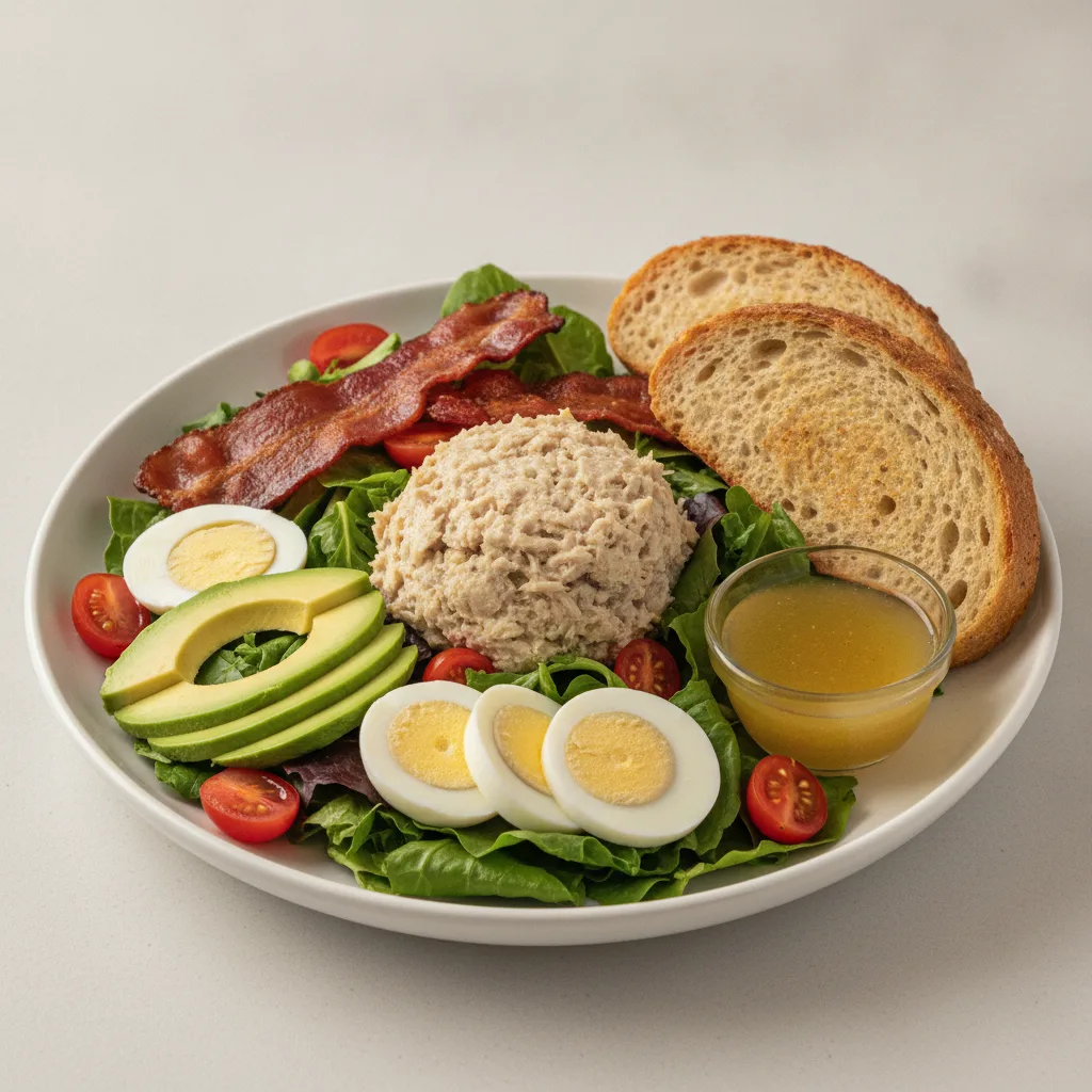 Proper Cobb, Albacore Tuna Salad, Lemon Herb Vinaigrette, GF Bread