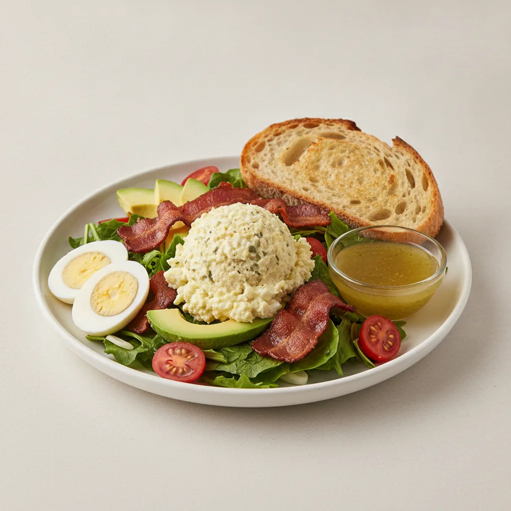 Proper Cobb, Japanese Style Egg Salad, Lemon Herb Vinaigrette, Sourdough