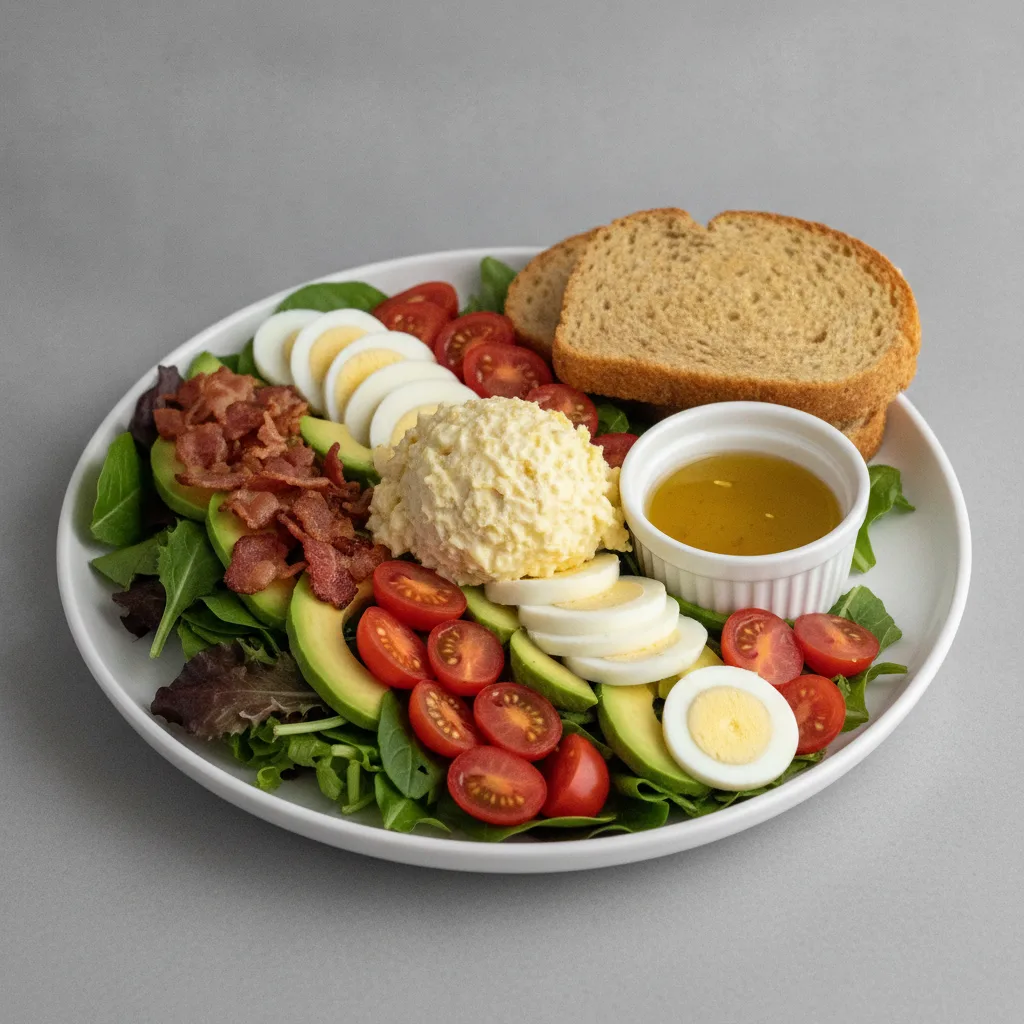 Proper Cobb, Japanese Style Egg Salad, Lemon Herb Vinaigrette, GF Bread