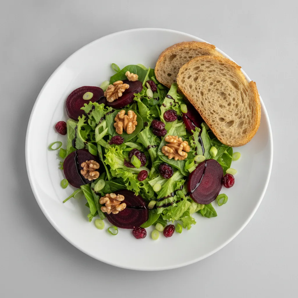 Fresh Beet and Balsamic Vinaigrette, GF Bread