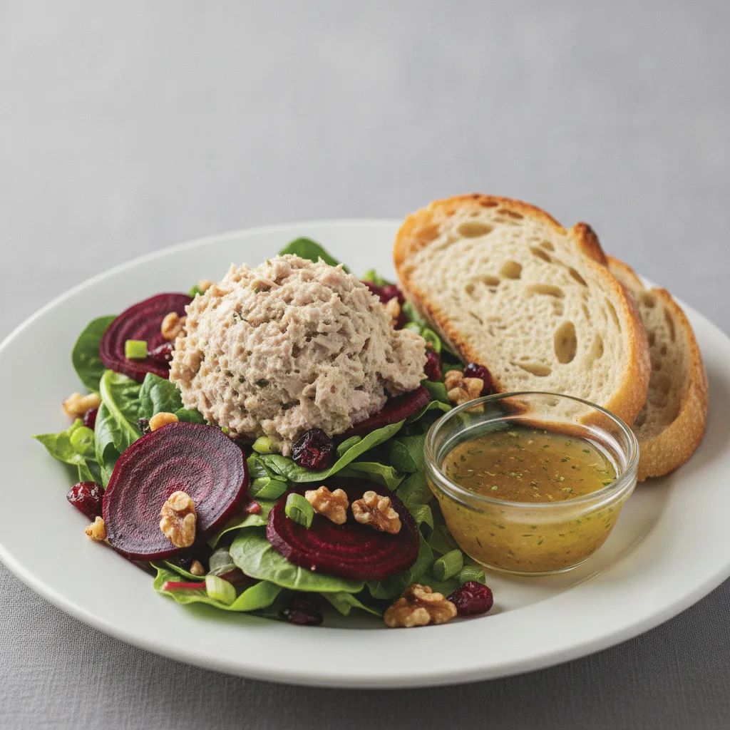 Fresh Beet and Albacore Tuna Salad, Lemon Vinaigrette, Sourdough