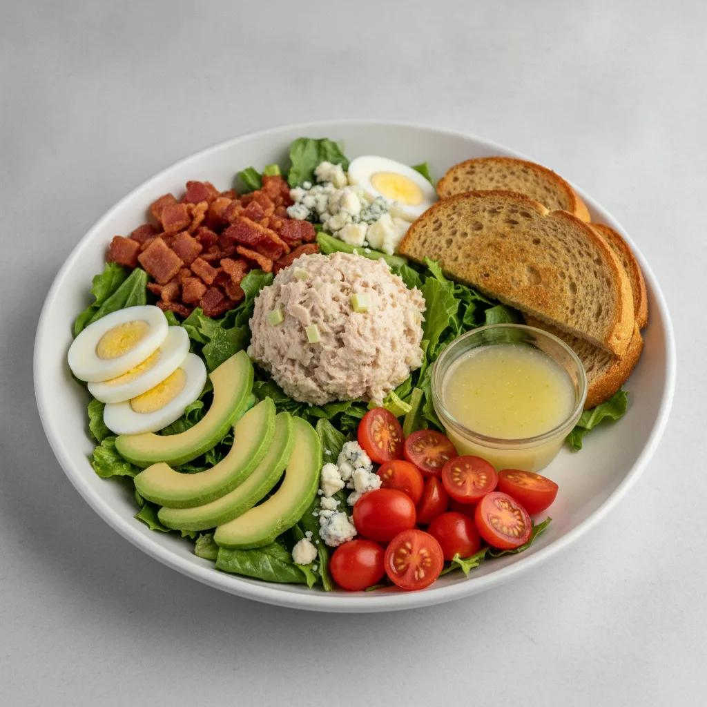Proper Cobb, Albacore Tuna Salad, Lemon Herb Vinaigrette, GF Bread