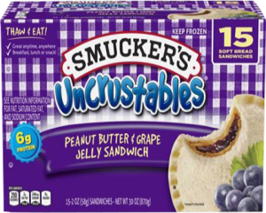 Smuckers Uncrustables, Peanut Butter & Grape, 2.6 oz Smuckers Uncrustables, Peanut Butter & Grape, 2.6 oz