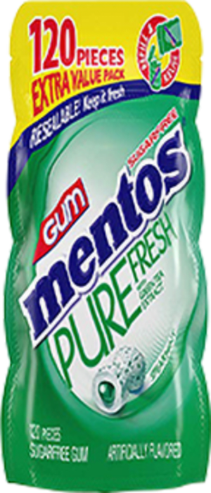 Mentos Sugar Free Gum, Pure Fresh Spearmint, 1 pack Mentos Sugar Free Gum, Pure Fresh Spearmint, 1 pack