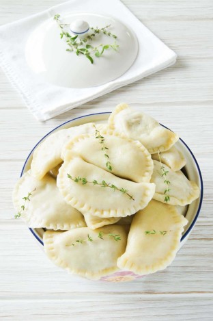 Boiled Sauerkraut and Mushroom Pierogi