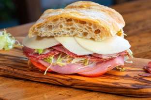 Gluten-Free Italian Sandwich with Chips and a Green Salad Gluten-Free Italian Sandwich with Chips and a Green Salad