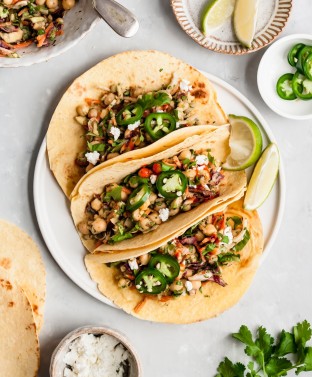 Chickpea Fajita Taco on Corn Tortilla Chickpea Fajita Taco on Corn Tortilla