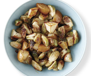 Roasted Brussel Sprouts with Pears