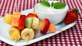 Fruit Skewers With Honeyed Yogurt