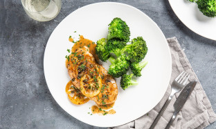 Chicken Picatta wth Green Beans and Broccoli