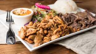 Gluten Free Halal Certified Combo Lamb and Chicken Shawarma Plate (No Pita Bread, No Hummus) Gluten Free Halal Certified Combo Lamb and Chicken Shawarma Plate (No Pita Bread, No Hummus)