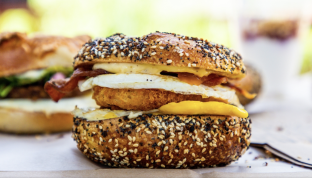 Avocado and Vegan Schmear - Plain Bagel