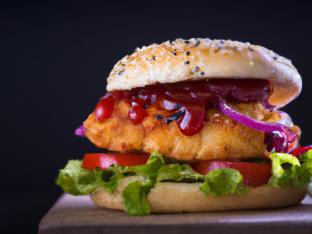 Grilled Chicken Burger with BBQ Sauce