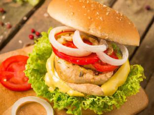 Grilled Chicken Burger with Honey Mustard