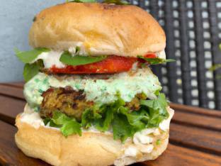 Veggie Burger with Pesto Mayo