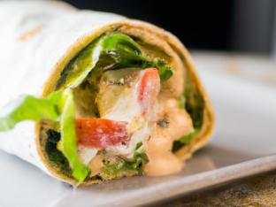 Vegetarian Caesar Wrap With Market Green Vegetarian Caesar Wrap With Market Green
